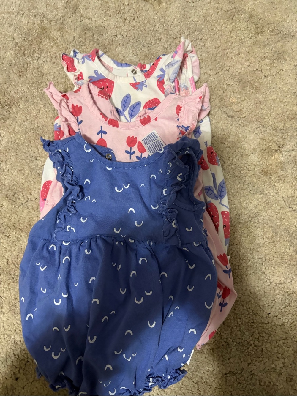 Kids Navy Blue & Pink Floral One-Piece Bodysuit Pack
